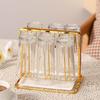 Creative Metal Water Cup Rack Crush Resistant Stable Thick Cup Drain Rack with Tray for Bar Wine Cellar Cabinet Pantry