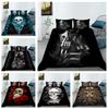 Set de Lenjerie de Pat Craniu Horror Imprimat 3D Halloween Băiat Husă Pilotă Pufoasă Față de Pernă 2/3 buc AU/EU/DE Toate Mărimile Adolescenți Cadou pentru Bărbați