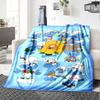 1pc Smurfs Adventure Flannel Blanket for Super Soft Cute Comfort Blanket for Travel Bedding Couch Sofa Blanket Y72336