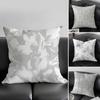 Gray Low White Flower Pattern Cushion Cover Pillowcase Ultra Soft Skin Friendly Fabric Cloud Like Comfort Concealed Zipper