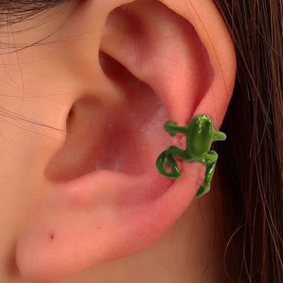 1/2/3 Pares Pendientes con Forma de Rana Funcionalidad Clip Aleación Clips para las Orejas Pendientes Electrochapados Accesorios de Joyería