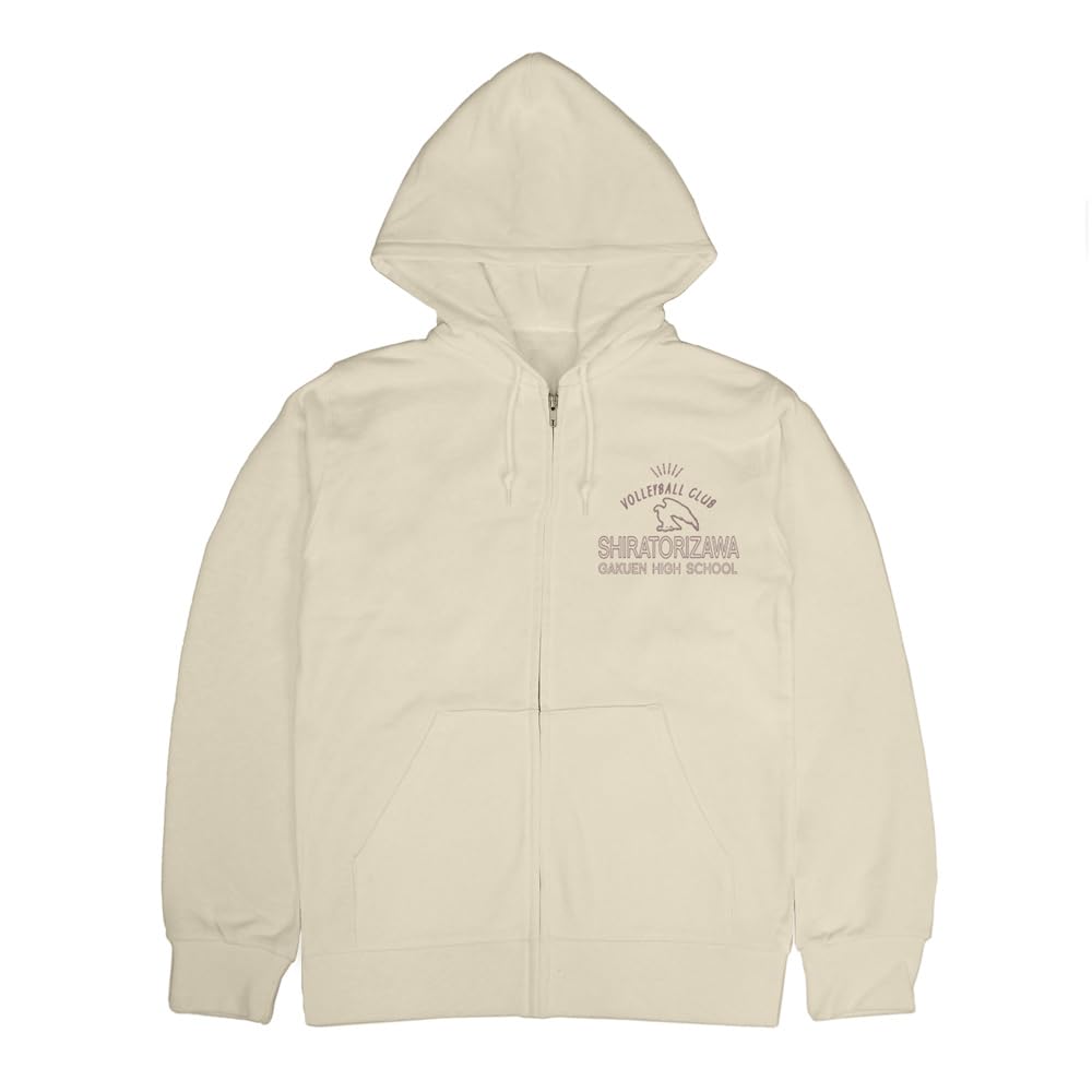 Cospa Shiratorizawa Academy High School Volleyball Club Zip Parka LIGHT BEIGE XL Size [Official] Haikyu!!