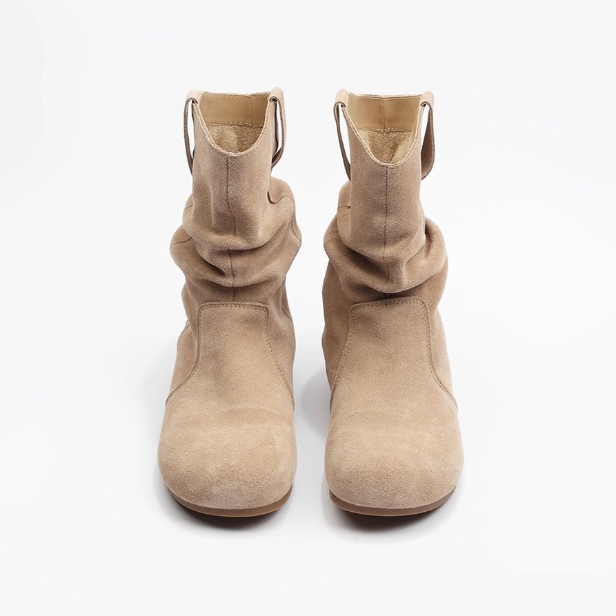 Inner Height Increase 5cm Round Head Short Boots Women's 2024 Autumn and Winter New Soft-soled Flip Fur Boken Two Wear Boots Martin Boots