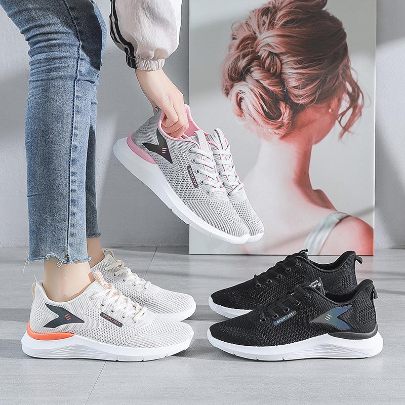 Women's Fly-woven Sports Shoes 2025 New Breathable Casual Shoes Fashion Korean Version Running Tide Shoes Foreign Trade Women's Shoes