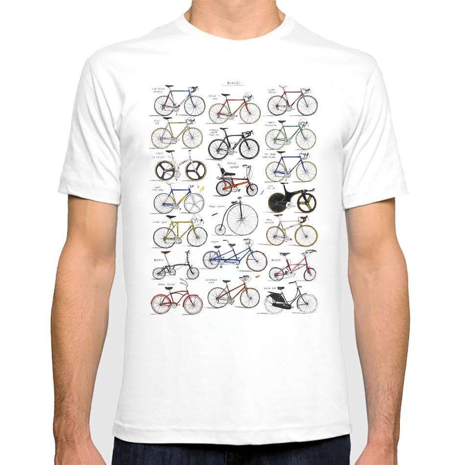 Worn Out Bike Men's T-shirts Skeleton Bicycle Short Sleeve Creative Cycling Art Tshirts Fashion Skull Desgin Top Streetwear Tees