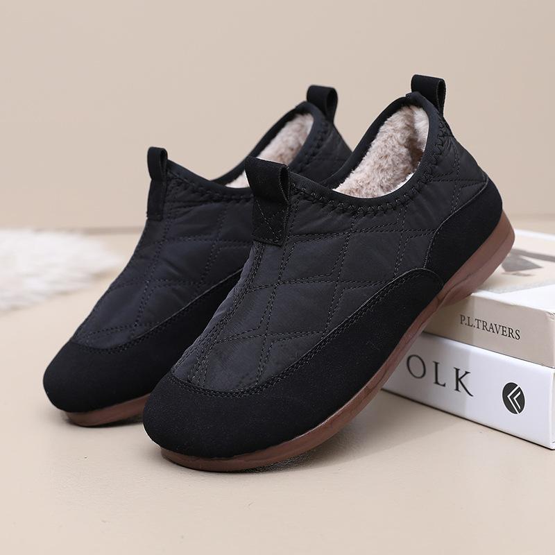 Women's Slip-On Loafers, Cozy Faux Fur Lined Winter Shoes with Soft Flexible Sole, Comfortable Memory Foam Casual Driving Shoes for Women
