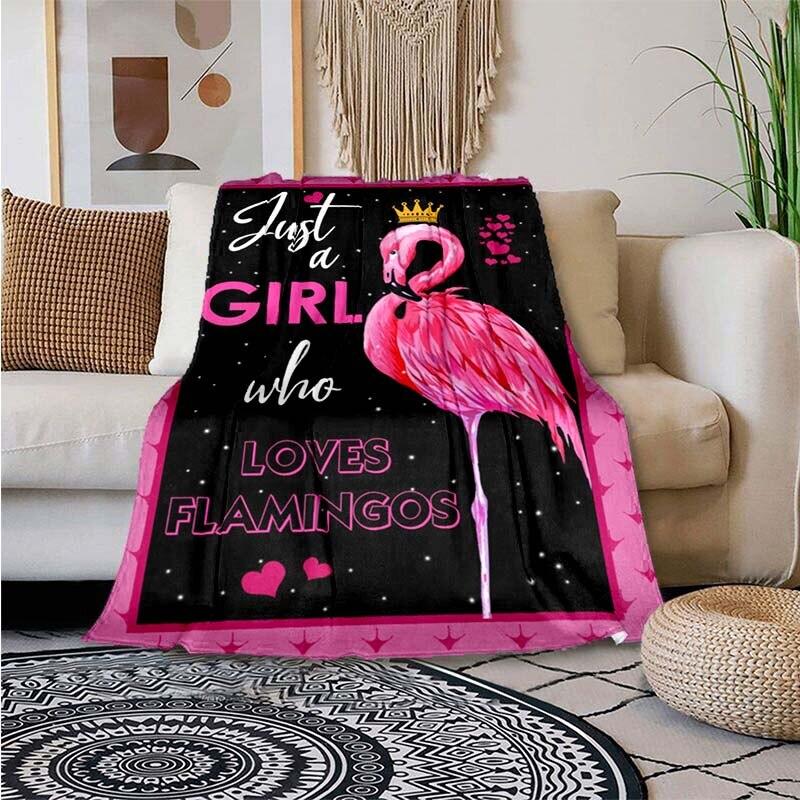 Solo una ragazza che ama i fenicotteri Trapunte stampate Coperte in pile Regali di compleanno San Valentino Vacanza Coperte da lancio