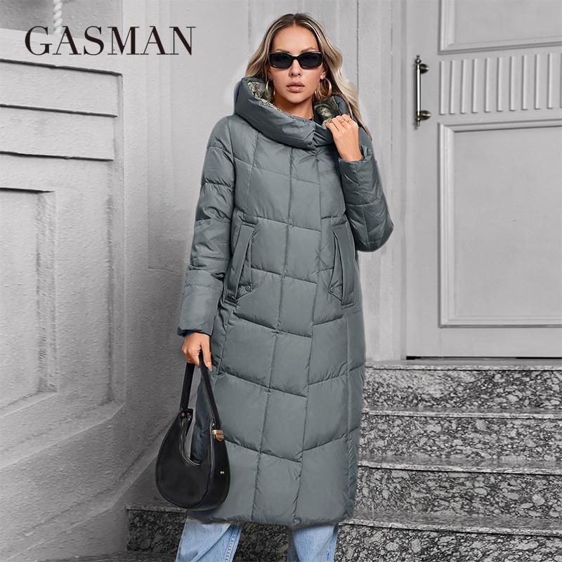 GASMAN 2024 Damen Winterjacke Mode Lange Große Taschen Mantel Damen Marke Hochwertige Parka Winddichte warme Daunenjacken 83510