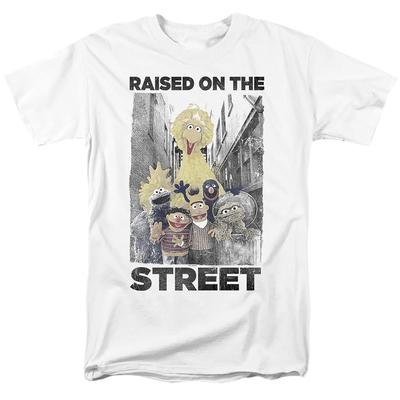 Sesame Street Raised On The Streets Mens T Shirt White Officially Licensed Unisex T-Shirt