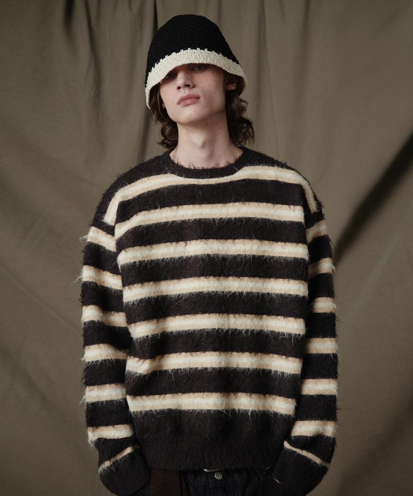 GLW Striped Brushed Knit Brown