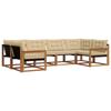 Outdoor Sofa Set with Cushions 6 Pcs Natural and Beige