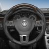 Suitable for Volkswagen Steering Wheel Cover, Wavy Sports Breathable Leather Segmented Anti-Slip Sweat-Absorbing Protective Cover Golf Passat Polo