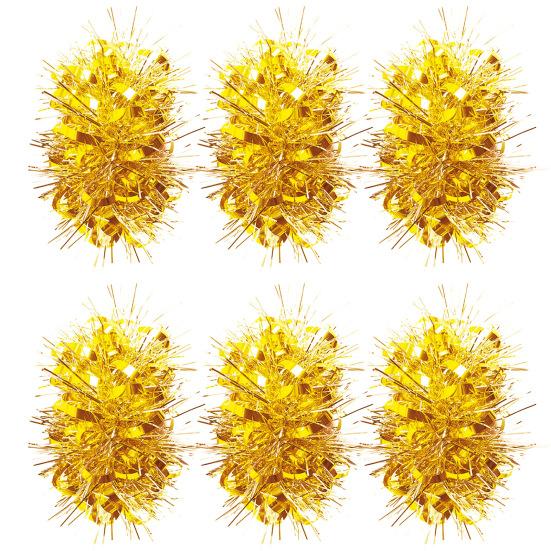 6 Pcs Cheerleading Pom Poms Elastic Wristband Ponytail Holder Hair Ropes Party Costume Gifts Bulk for Team Celebration Volleyball Game