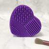 Silicone Sponge Makeup Brush Cleaner Portable Travel Heart Shape Foundation Brush Cleaning Mat Double Sided Cosmetic Brush Washing Pad