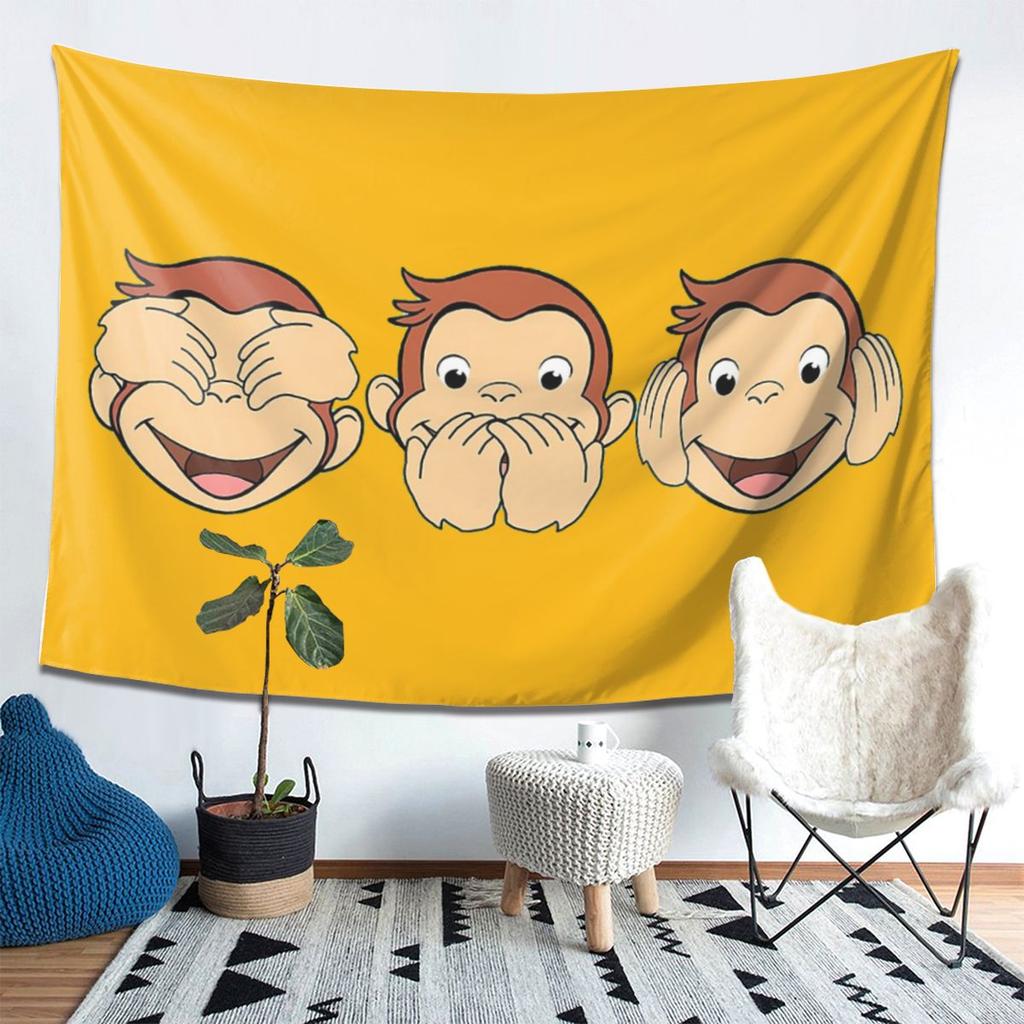 Curious George Wandbehang Ästhetische Wohnkultur Wandteppiche für Schlafsaal