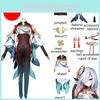 Superb Genshin Impact Shenhe Cosplay Costume Set Elastic Breathable And No Fading Bodysuit For Women