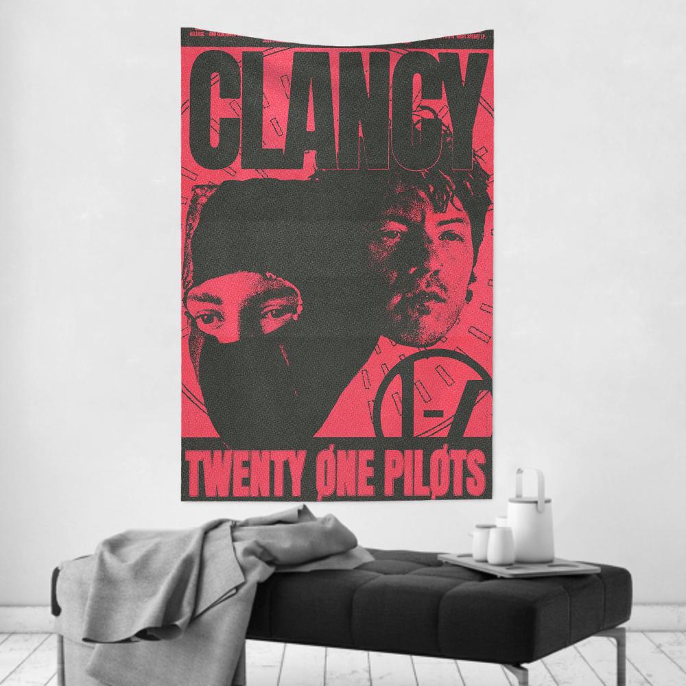 Rock Band Ttwenty One Ppilot Clancy Tapestry Room Decor Wall Cloth Party Hanging Background Room Decor Baby Room
