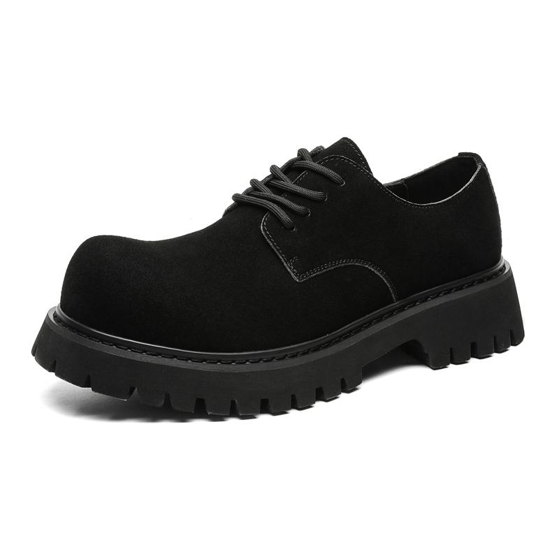 Autumn and winter thick soled men's shoes Minimalist retro British style Work and Party Leisure Business Lace up shoes