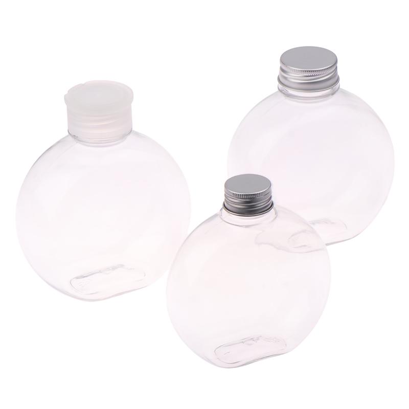 320/500ml Plochá kulatá láhev na vodu Průhledná láhev na mléčný čaj, kávu Láhve na pití Přenosná PET láhev na džus, nápoje