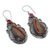Mookaite, Garnet Handmade 925 Sterling Silver Gift Earring 2.36" I9N90