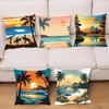1pc Northern Europe Tropical Beach Landscape Pillow Case Square Bedroom Sofa Leisure Comfort Cushion Car Living Home Decoration