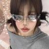 Fashionable Frameless Sunglasses Women Metal Frame Unisex Style Spicy Girl Summer Glasses High-End Eyewear Uv400 Protection