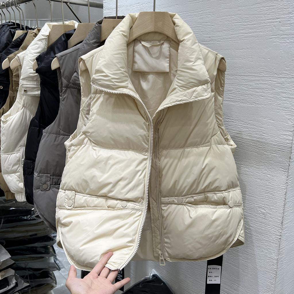 Quilted Puffer Vest for Women Stand Collar Spring Autumn Fashion Sleeveless Jacket Casual Outerwear Trendy