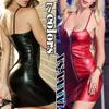 Dámské velké velikosti sexy štíhlé podvazky na zipy Mini šaty Clubwear