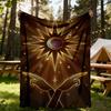 1pc Eclipse Hands Flannel Blanket, Comfortable and Warm Blanket, for Camping Sofa Bed and Couch Office045