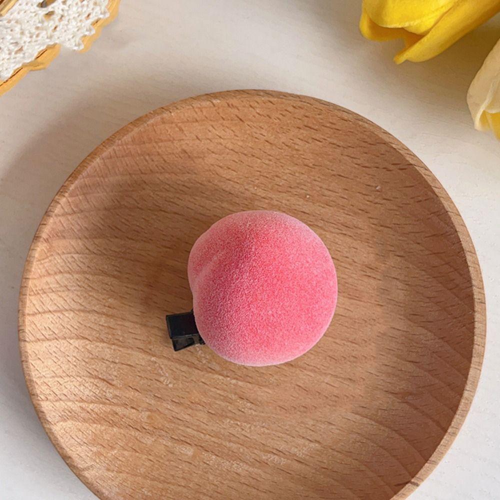 Lemon Cute Hair Clip Peach Simulation Fruit Hairpin Creative   Girls