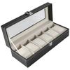 6 Slots Watch Storage Box PU Leather Watch Collection Case Leather Watch Box Travel