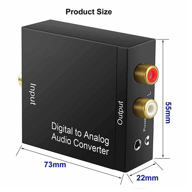 Optical Coax Toslink Digital To Analog Converter Rca L/R Stereo Audio Adapter