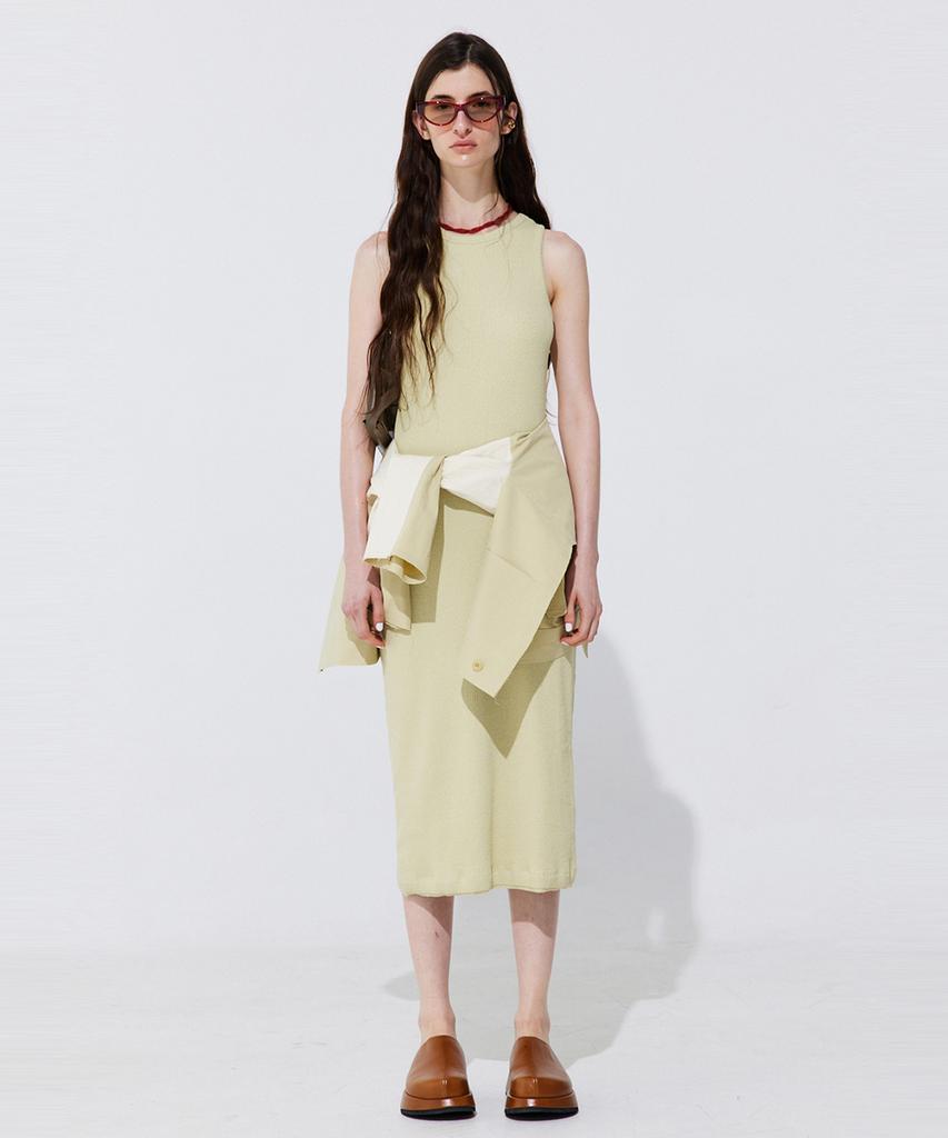 WNDERKAMMER Back Cut-Out Sleeveless Dress_Light Green