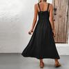 Dame Mote Casual Stil Middels Lengde Seler Ensfarget Damekjole