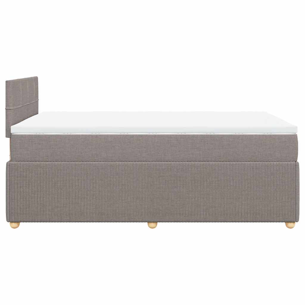 Vidaxl Kontinentalbett Mit Matratze, Taupe, 120X190 Cm, Stoff