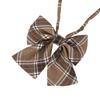 Cravattino a Righe a Quadri Marrone Papillon Pre-annodato per Uniforme Scolastica Giapponese JK