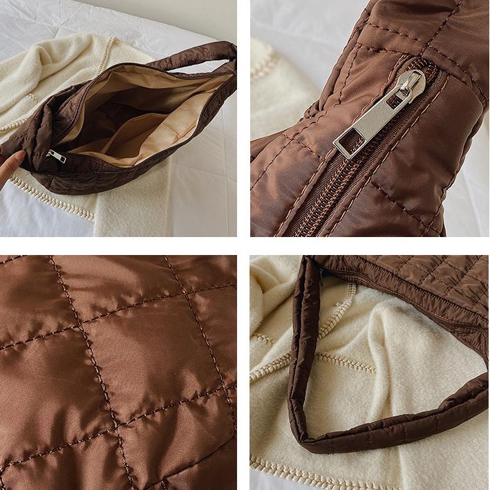 Nylon Bag 2026 New Women's Bag Handbag Tote Autumn/Winter New Fashion Space Cotton Suit Bag Large Capacity Lingge Dumpling Bag