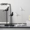 Black White Desk Accessories & Bird Figurine, Minimalist Modern Art Sculpture for TV Nordic Style Decorative Figures Cabinet Bookshelf Office