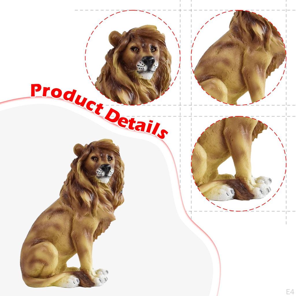 Lion Figurine for Desk Display Miniature Sculpture Home And Office