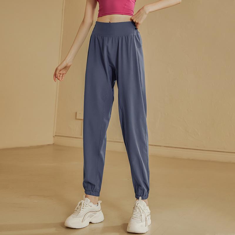 Pantaloni da Yoga Fitness a Vita Alta da Donna Asciugatura Rapida Traspiranti Pantaloni Sportivi da Corsa Larghi Tempo Libero Sottili Elasticità Pantaloni Sportivi