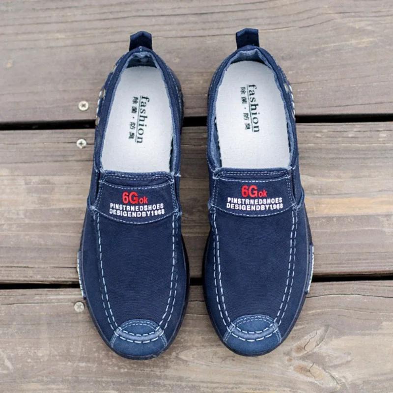 Men's Canvas Shoes Man Male Summer New Outdoor Driving Moccasin Shoes Men Trendy Vintage Loafers Shoes for Men