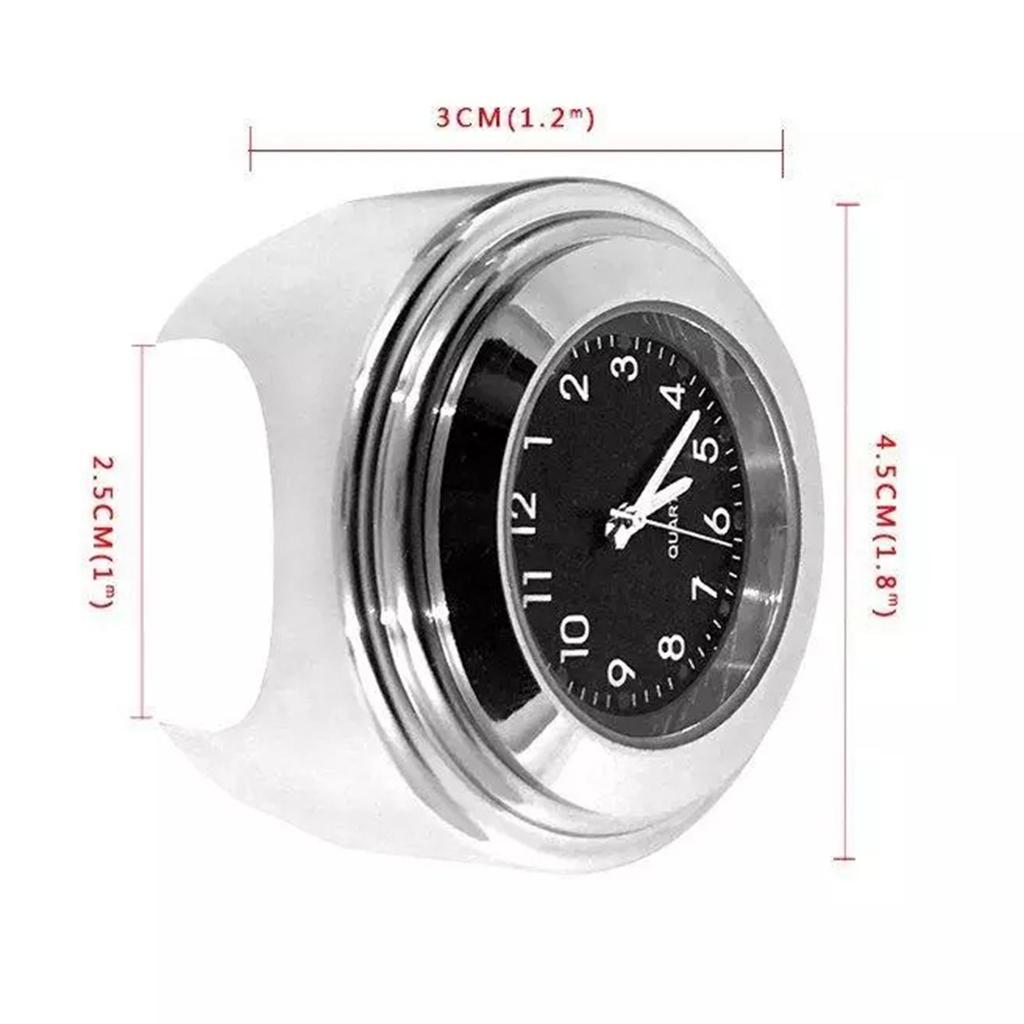 Motorcycles Clock Thermometer Waterproof Handlebar Watch Aluminum Motorcycle Handlebar Clock Temp Gauge