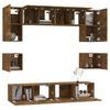 8 piece TV cabinet set smoked oak effect particleboard