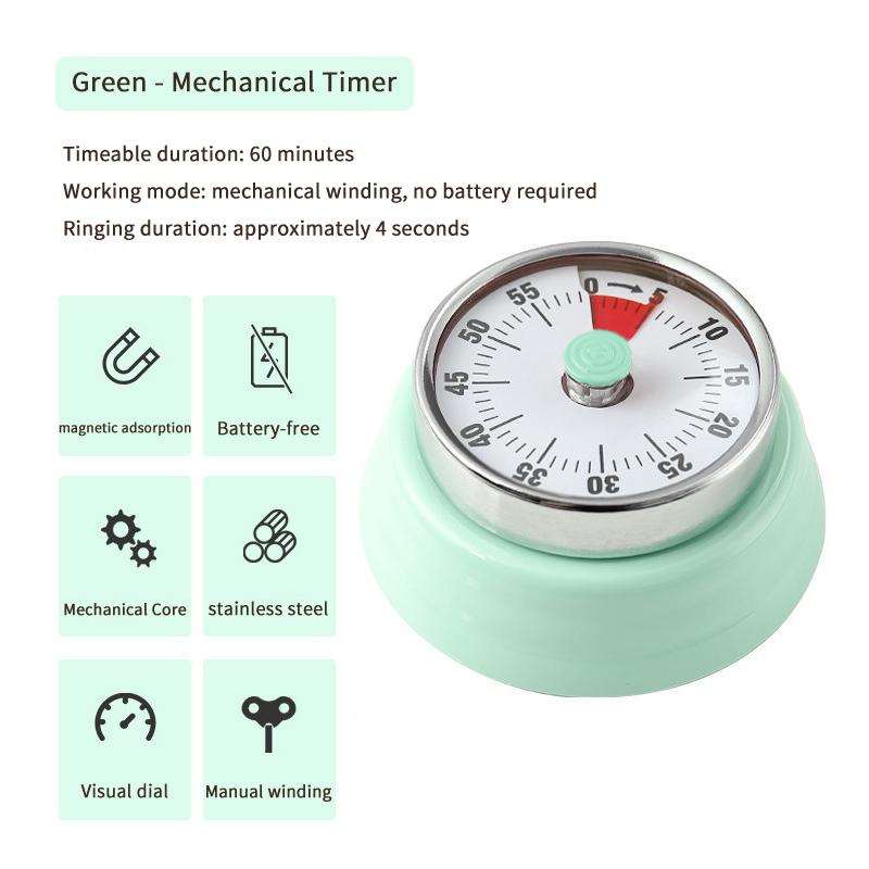 Mechanical Kitchen Timer Cooking Time Reminder Visible Time Manager Countdown Alarm Magnetic Type Reminder Countdown Time