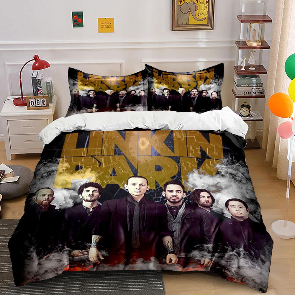 Linkin Park Band Bedding Set Bedding Duvet Cover Set Duvet Cover Pillowcases (1*Duvet Cover 2*Pillowcases, Without Duvet Insert)