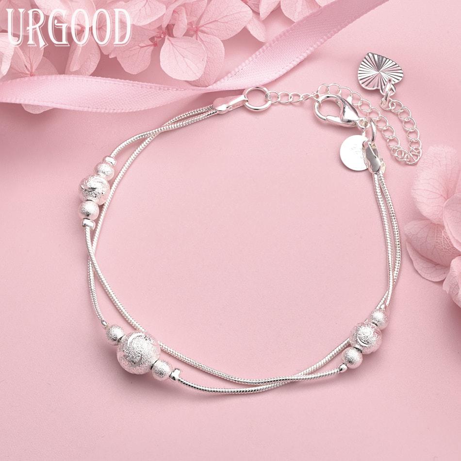 925 Sterling Silver Snake Chain Bracelet Wedding Charm Gift Jewelry