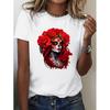 Ghost Bride Creative Print T-shirt, Casual Daily Wear, Soft and Comfortable, Short-sleeved T-shirt, Simple Trend, Good Quality.