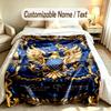 Coperta Personalizzata Tema Patriottico Americano Nome e Testo Personalizzati Morbida Calda Coperta da Divano Decorazione per la Casa
