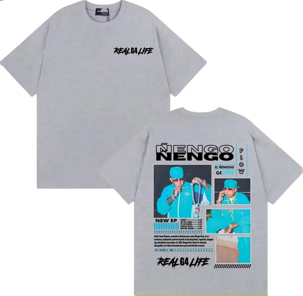 2025 Summer Nengo Flow Real G4 Life Album Tour Merch Men Women Fashion Retro Oversized Tshirt Tops Cotton Breathable T Shirt