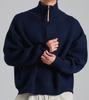 Beoteunseoul Loose Fit Half-Zip High-Neck Knit (Navy)